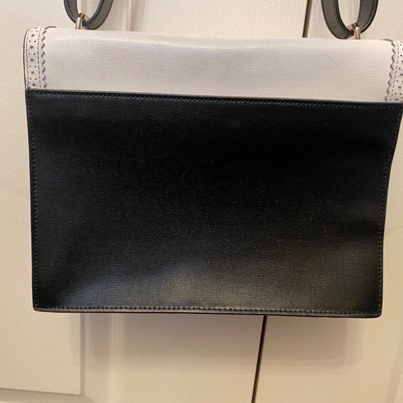 Cole Haan Gladstone Leather Black and White Shoulder Bag - Picture 6 of 8